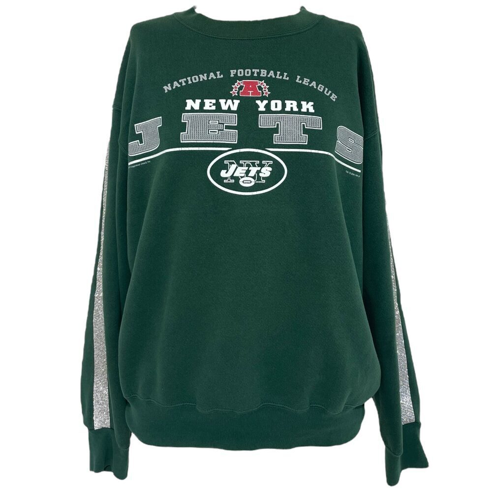 Vintage 2001 NY Jets Rhinestone Sleeve Sweatshirt (M/L)